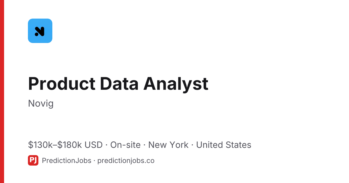 Product Data Analyst at Novig · PredictionJobs